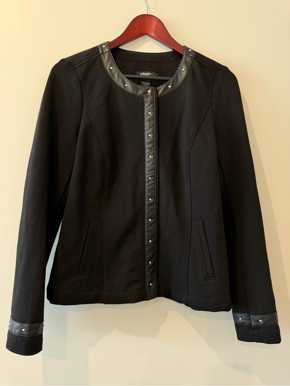 Olsen Europe Black Stud-Trim Women's Blazer
